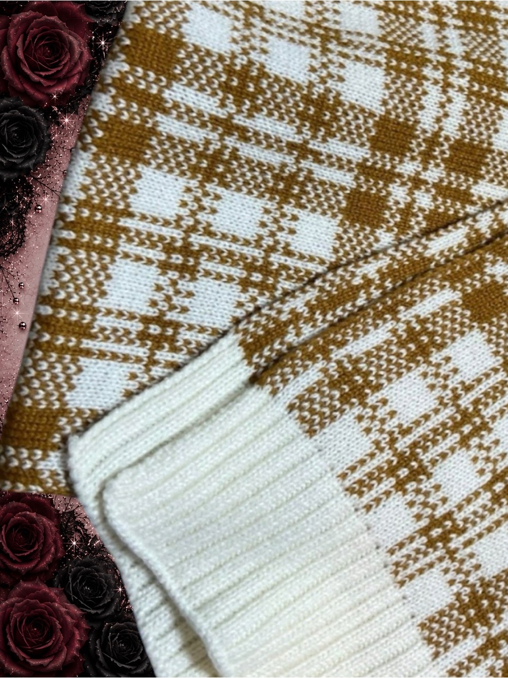 New NWT Timberland Plaid Knit Scarf perfect for cold season - Picture 3 of 5